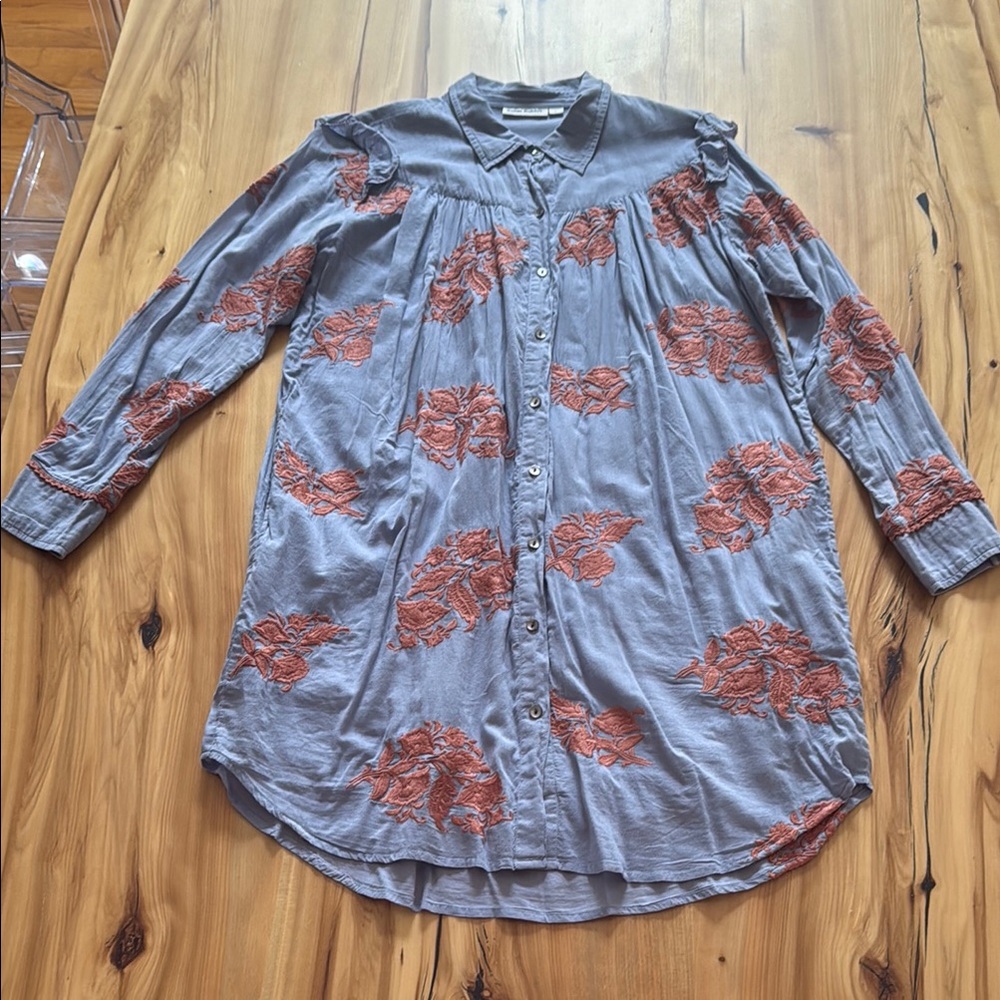 Roller Rabbit Blue and Orange Midi Dress
